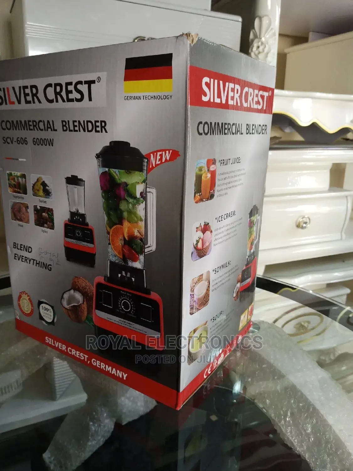 Heavy Duty Silver Crest 6000W Commerical Blender