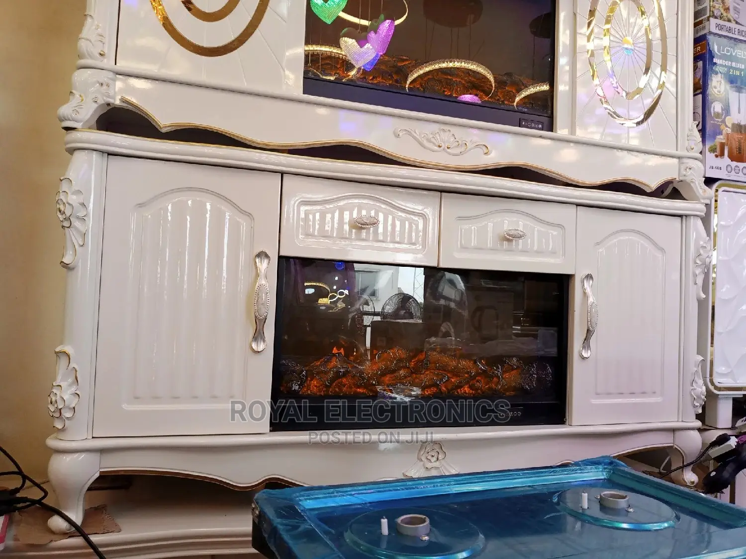 Unique Design Imported TV Stand With Electric Fire Display
