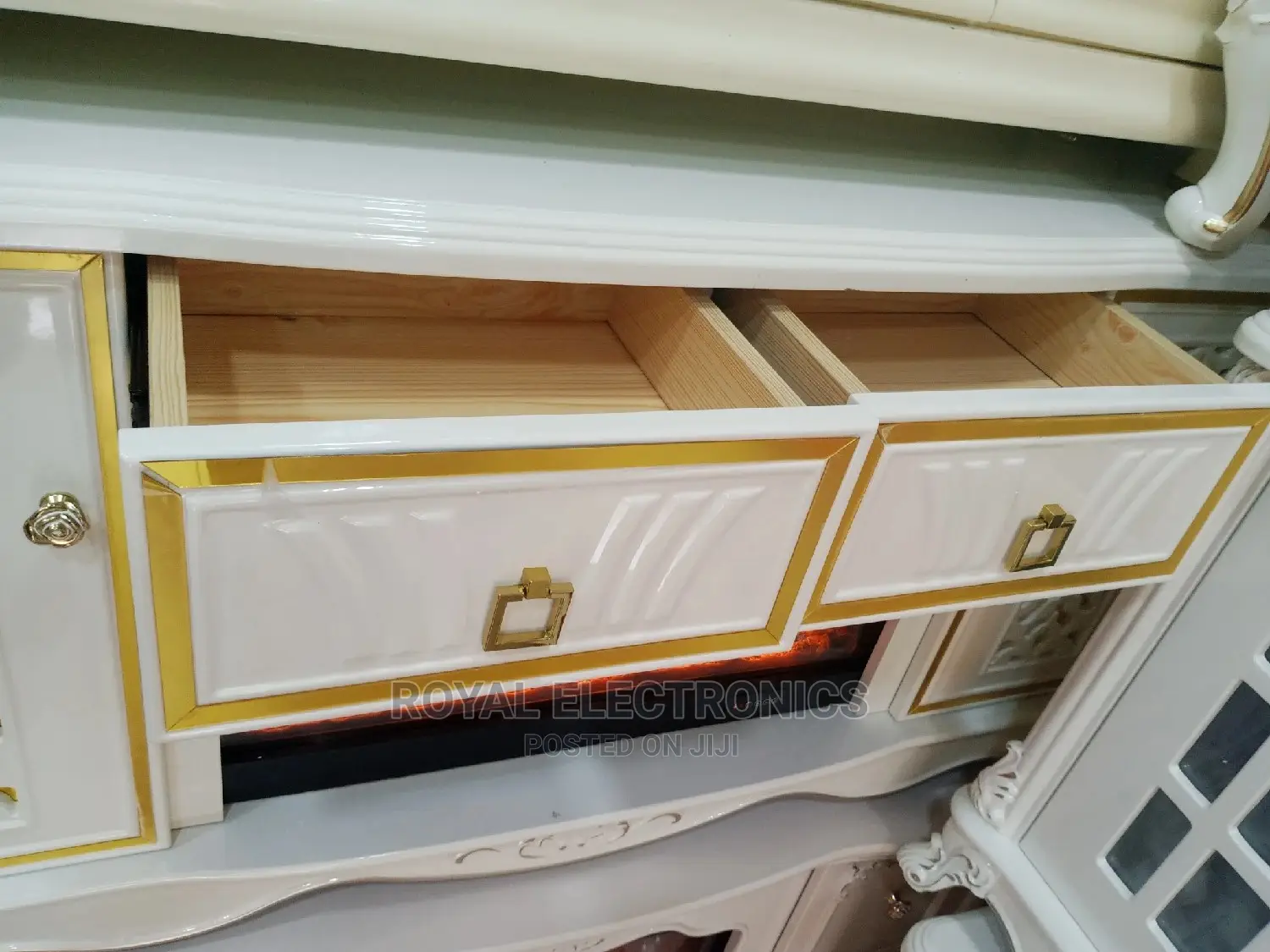 Best Quality Royal TV Stand+Drawers and Electric Fireworks