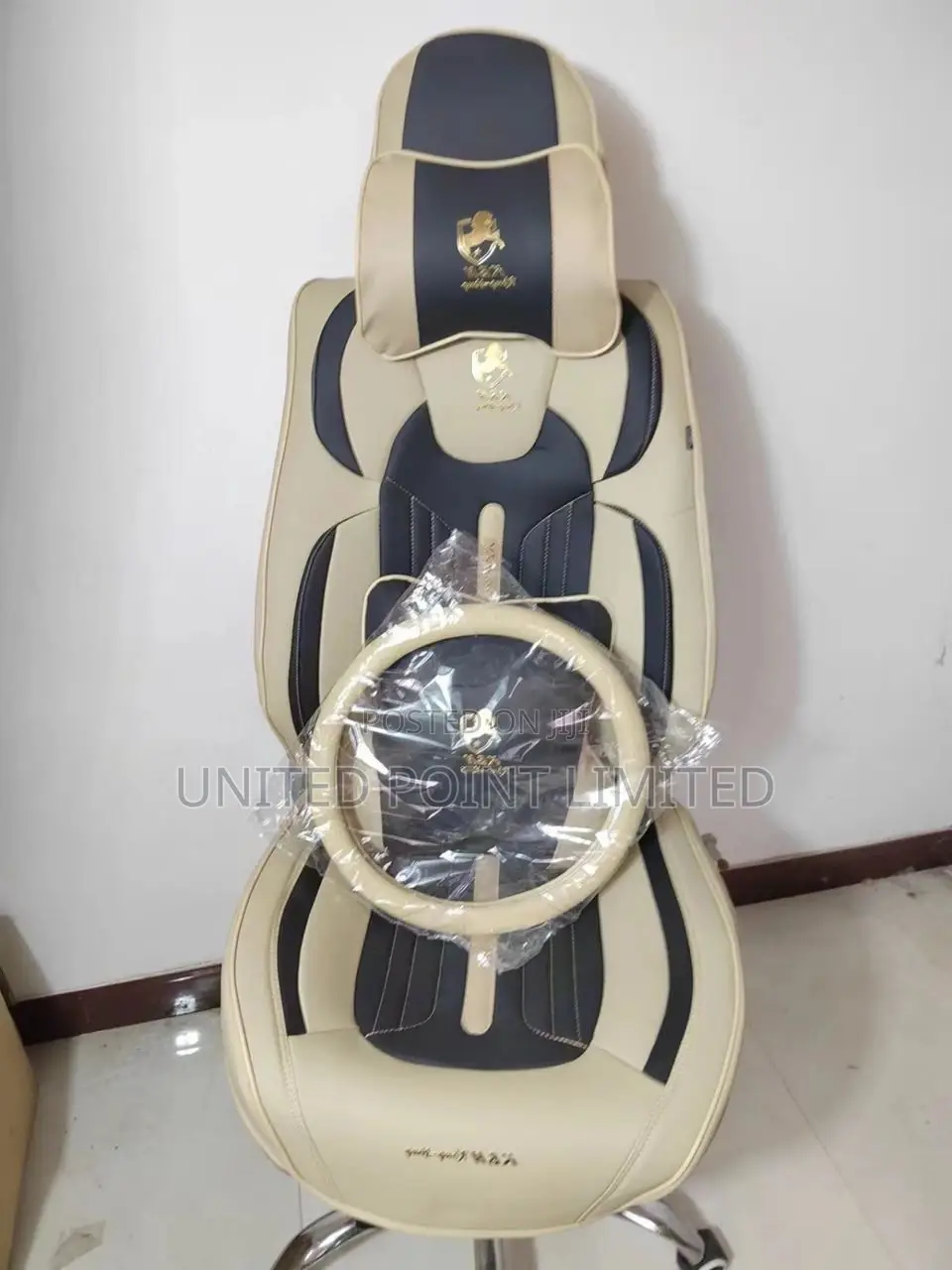 Ferrari Leather Seat Cover Milk And Black
