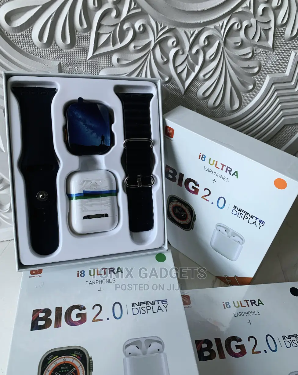 I8 Ultra Smartwatch + Earpod + Dual Straps - Series 8