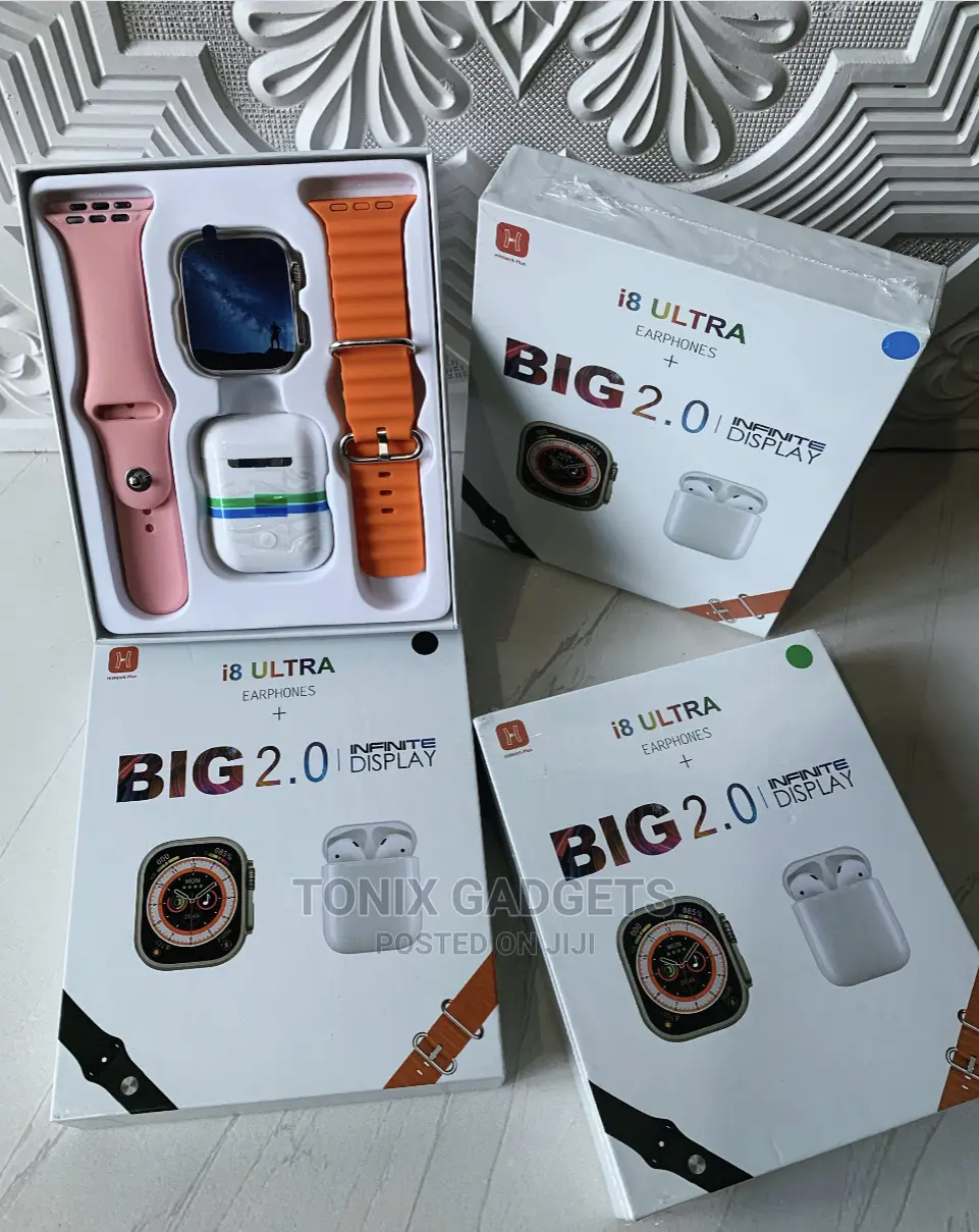 I8 Ultra Smartwatch + Earpod + Dual Straps - Series 8