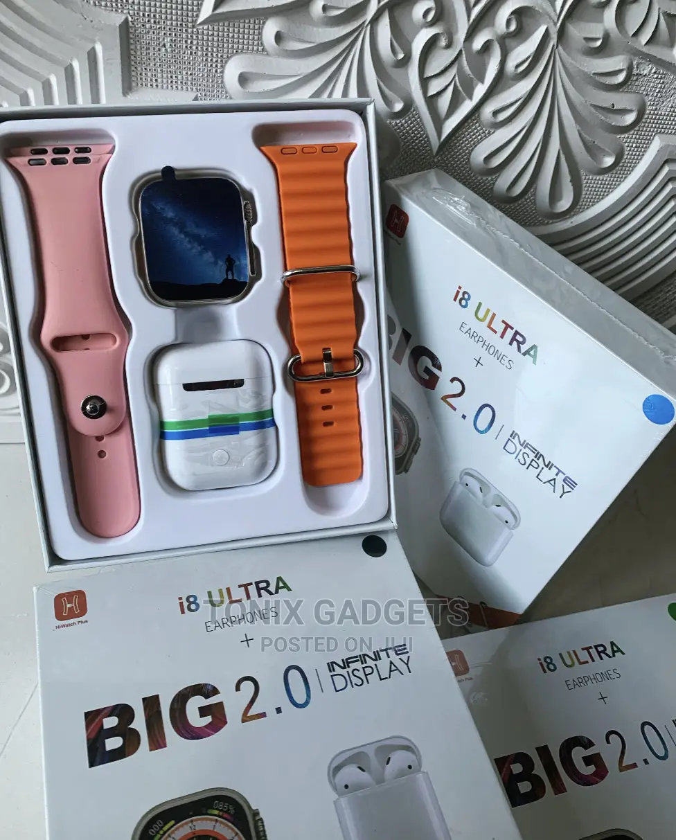 I8 Ultra Smartwatch + Earpod + Dual Straps - Series 8
