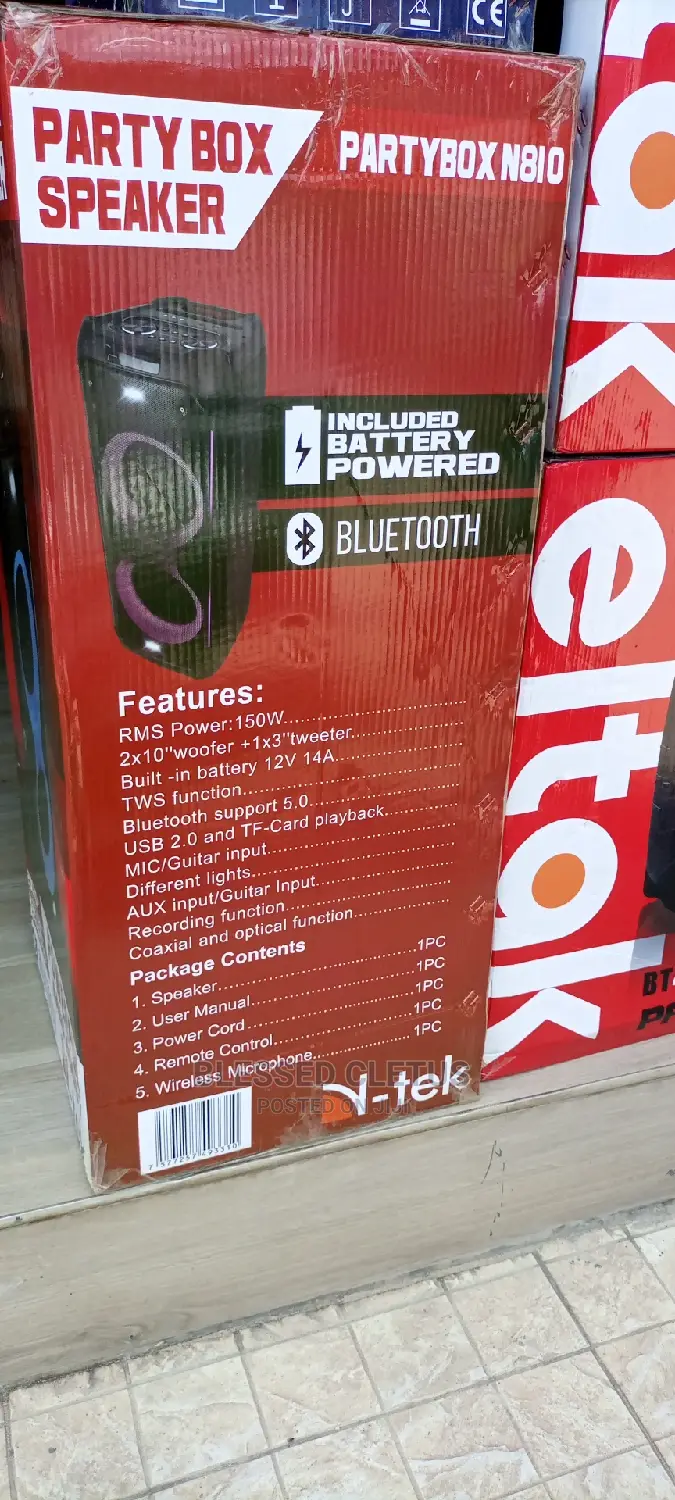 N-Tek Party Box N810 Music System With Wireless Mic