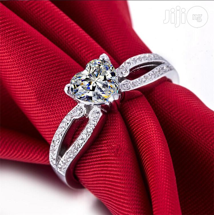 Splendid Silver Ladies Engagement Ring