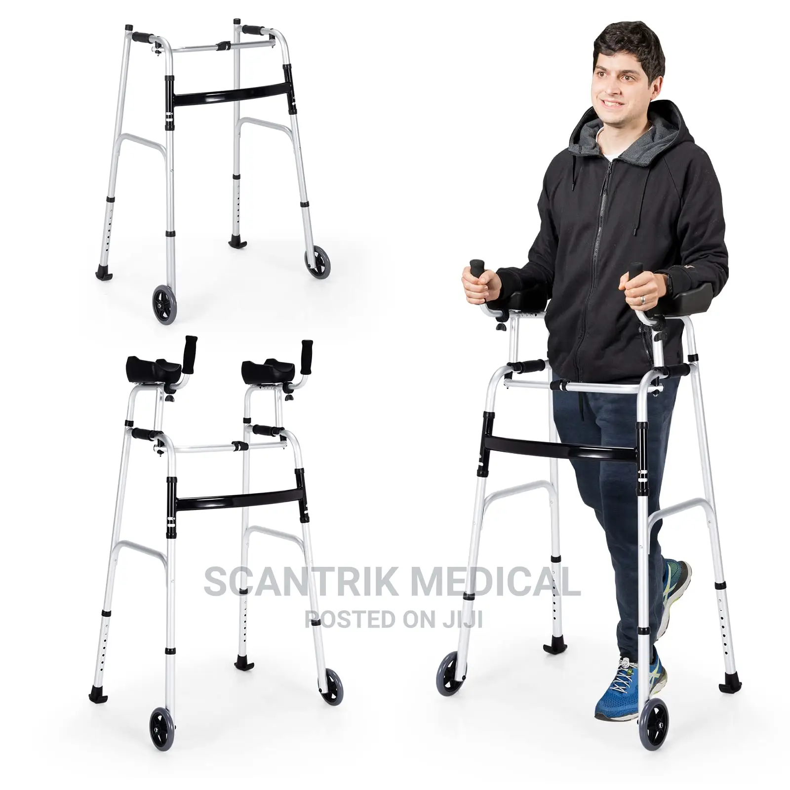 Portable Wheels Armrest for Walk Aid Stand-Up Aid