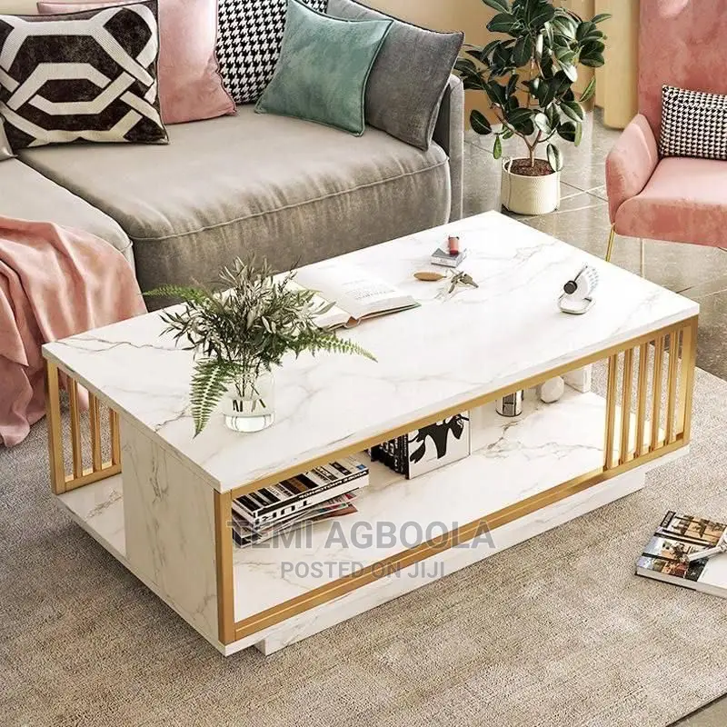 Center Table With Faux Marble