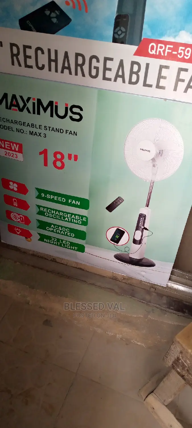 18 Inches Rechargeable Standard Fan