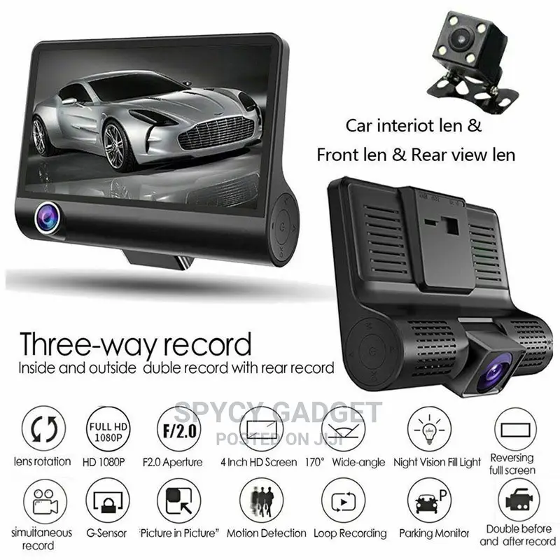 HD Car DVR With 3 Camera Lens