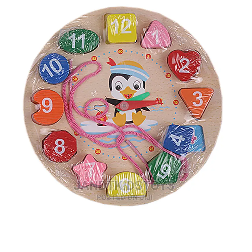 Wooden Teaching Clock and Time Telling Toy