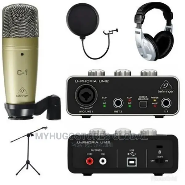 Behringer C1 +Um2 Soundcard + Pop Filter Stand