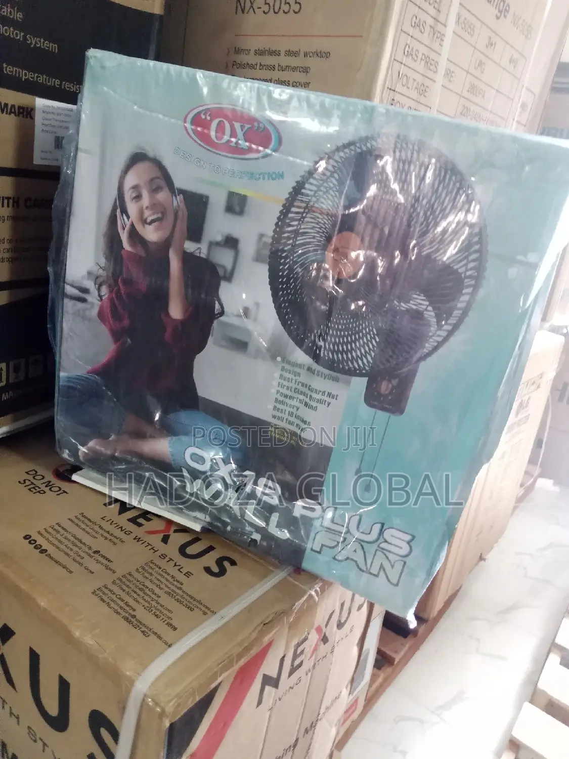 Ox 18" Wall Fan With Unique Fan Base