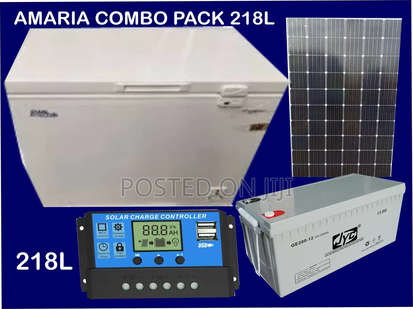 Bona 218L AC DC Solar Deep Freezer Combo
