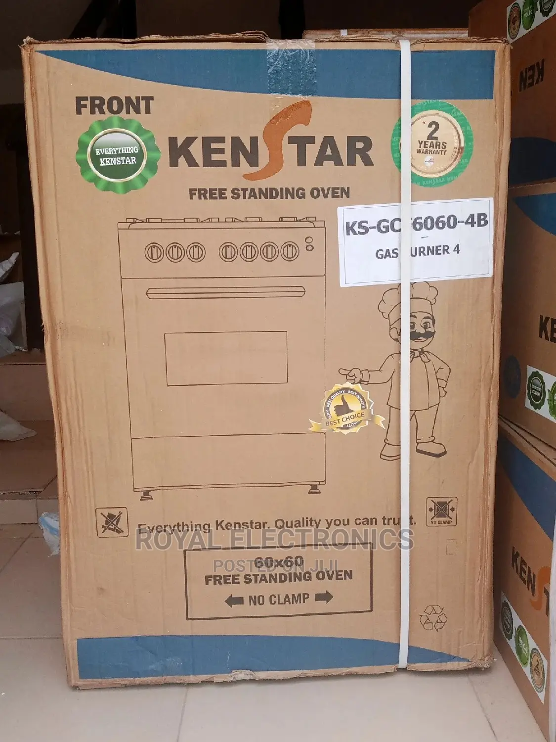 Trendy Design Kenstar 60*60 Standing 4 Gas Burner+Oven