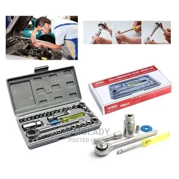 Aiwa 40pc Combination Socket Wrench Set With Box