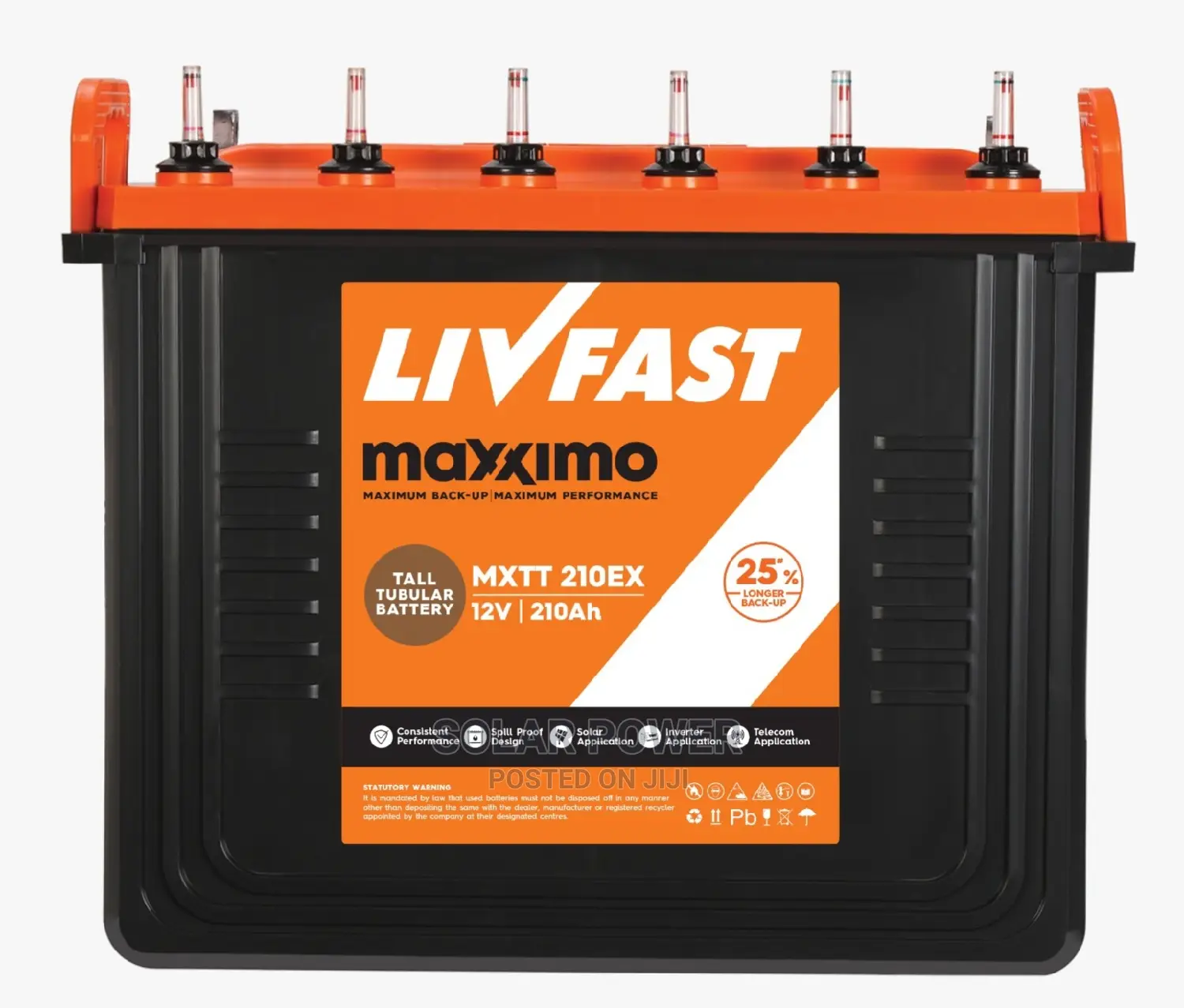 Livfast Maximo Tall Tubular Battery 12v210ah
