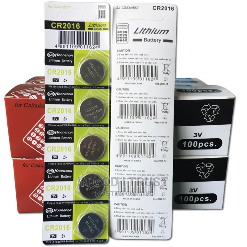 5pcs 3V CR2016 Button Batteries