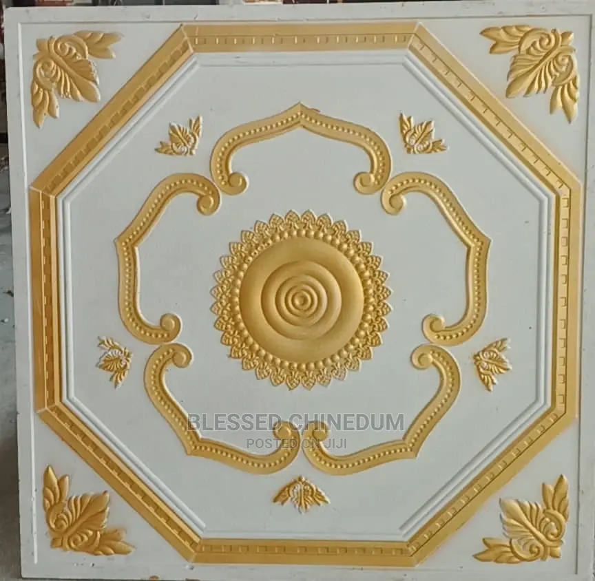 P O P Gypsum Board With Gold Designs