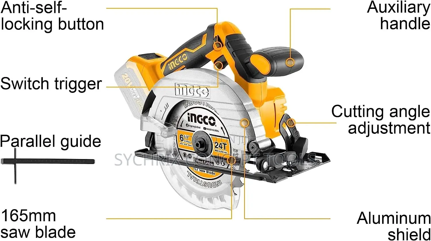 Ingco Cicular Saw With Blade - Cordless - 20v