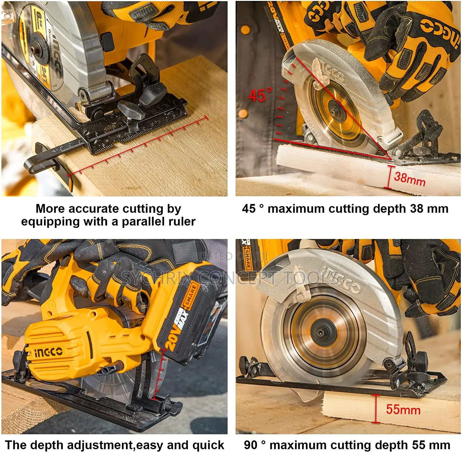Ingco Cicular Saw With Blade - Cordless - 20v