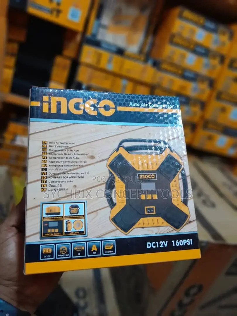 Ingco Air Compressor -Portable Tire Inflator-12v