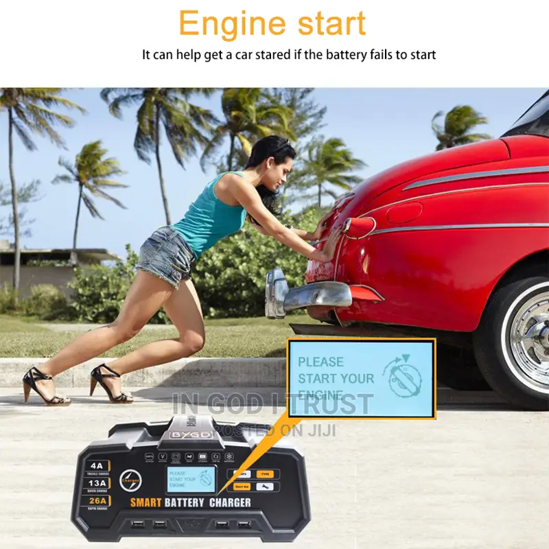 BYGD Charger Battery Car 12V 24V 26A LCD Smart Charger
