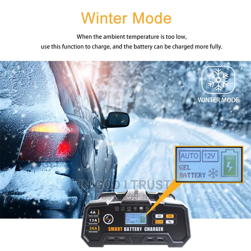 BYGD Charger Battery Car 12V 24V 26A LCD Smart Charger