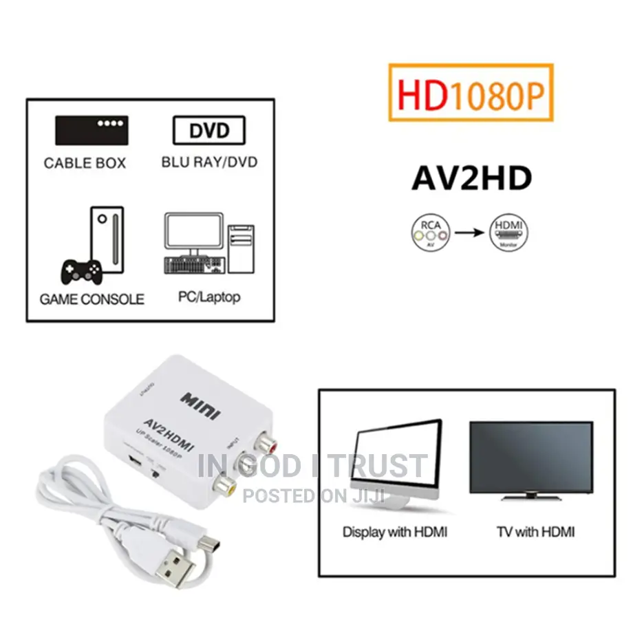 1080P Hdmi-compatible To AV Scaler Adapter Video Converter