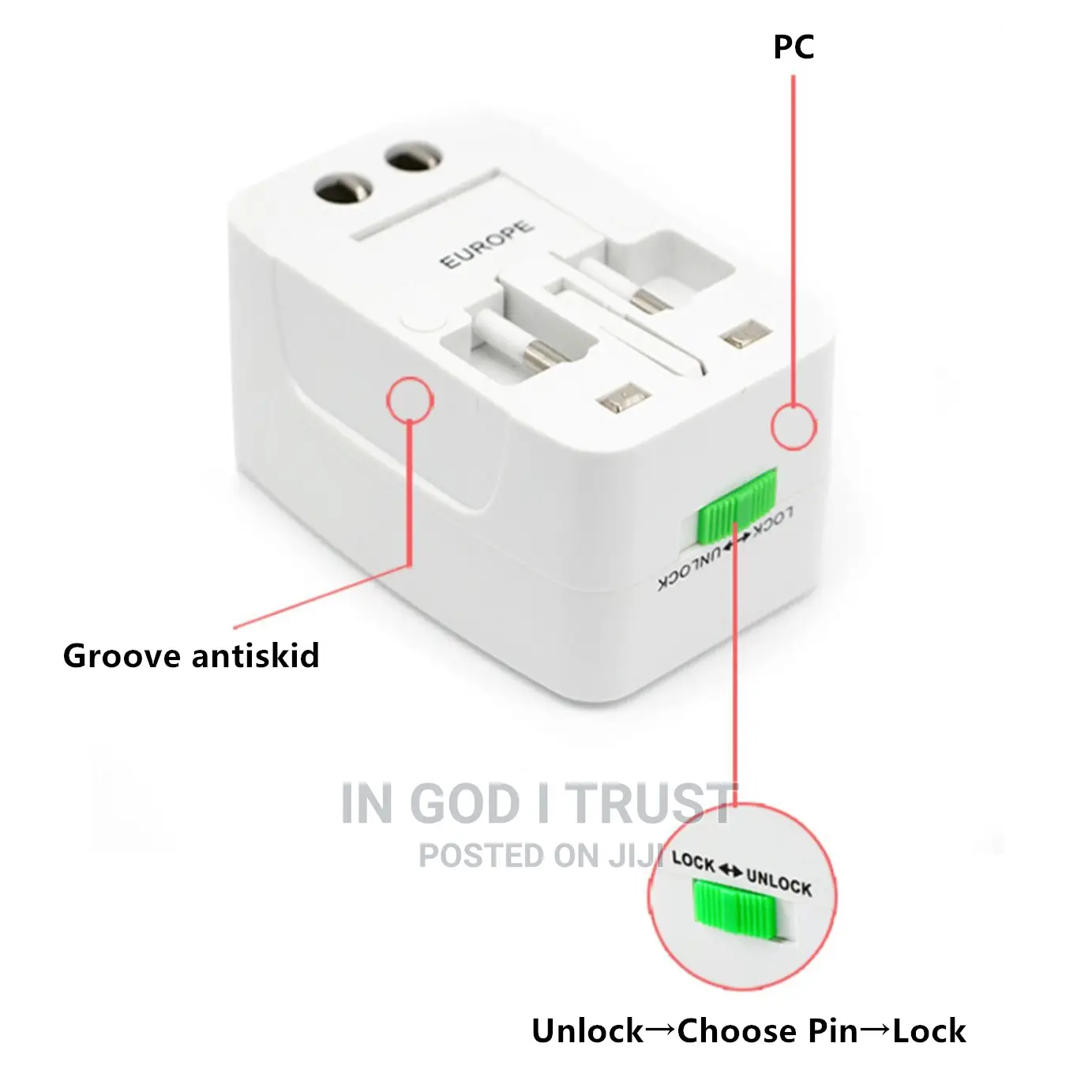 2 Usb Charging Universal Travel Adapter All-in-One