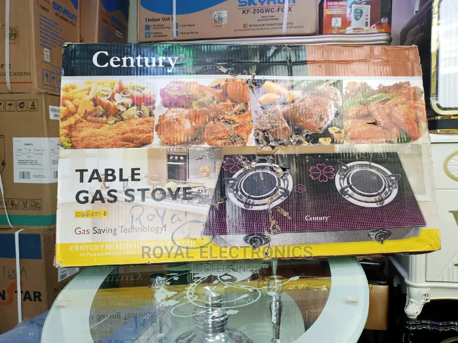 Century Glass Table Top Gas Cooker CGS 201-B