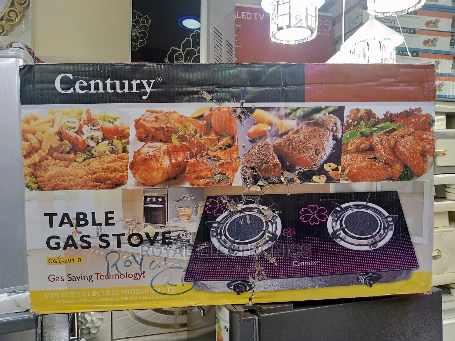 Powerful Century(CGS 201-B) Glass Table Top Gas Cooker