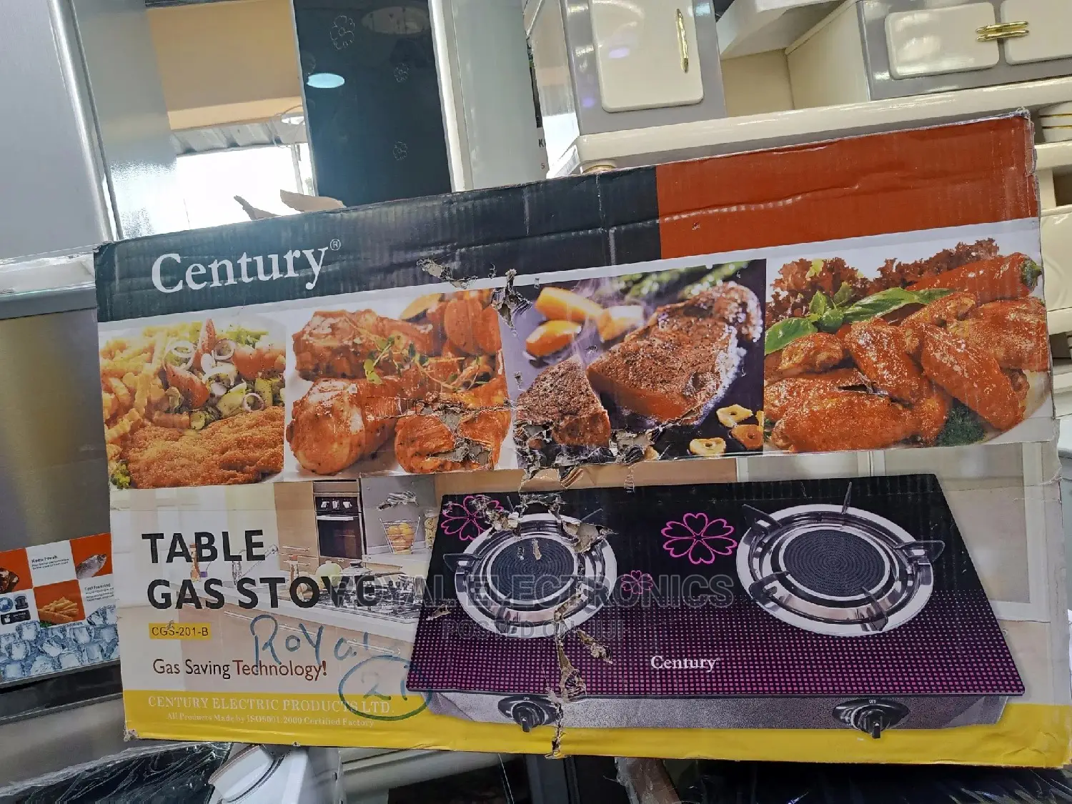 Powerful Century(CGS 201-B) Glass Table Top Gas Cooker