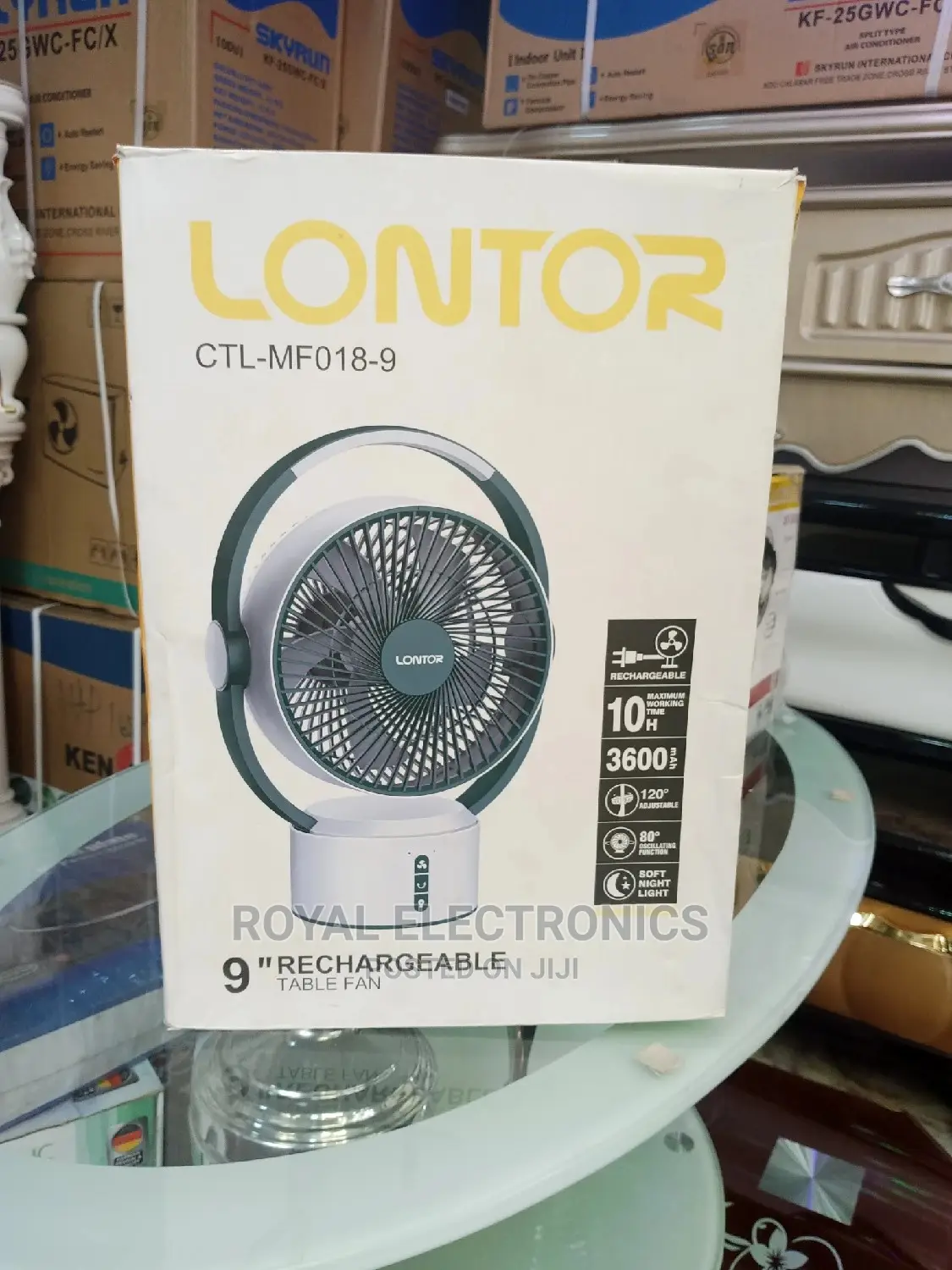 Newly Released Lontor 9 Inches Rechargeable Table Fan