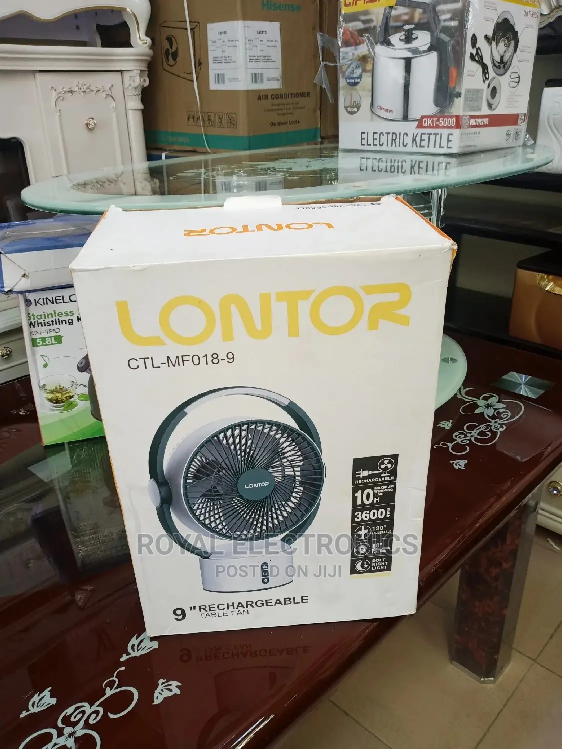 Top Class Lontor(Ctl-Mf018-9)9 Inches Rechargeable Table Fan
