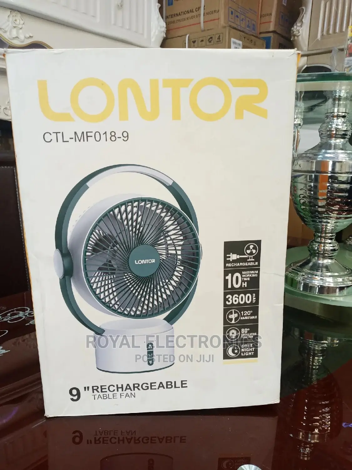 Top Class Lontor(Ctl-Mf018-9)9 Inches Rechargeable Table Fan