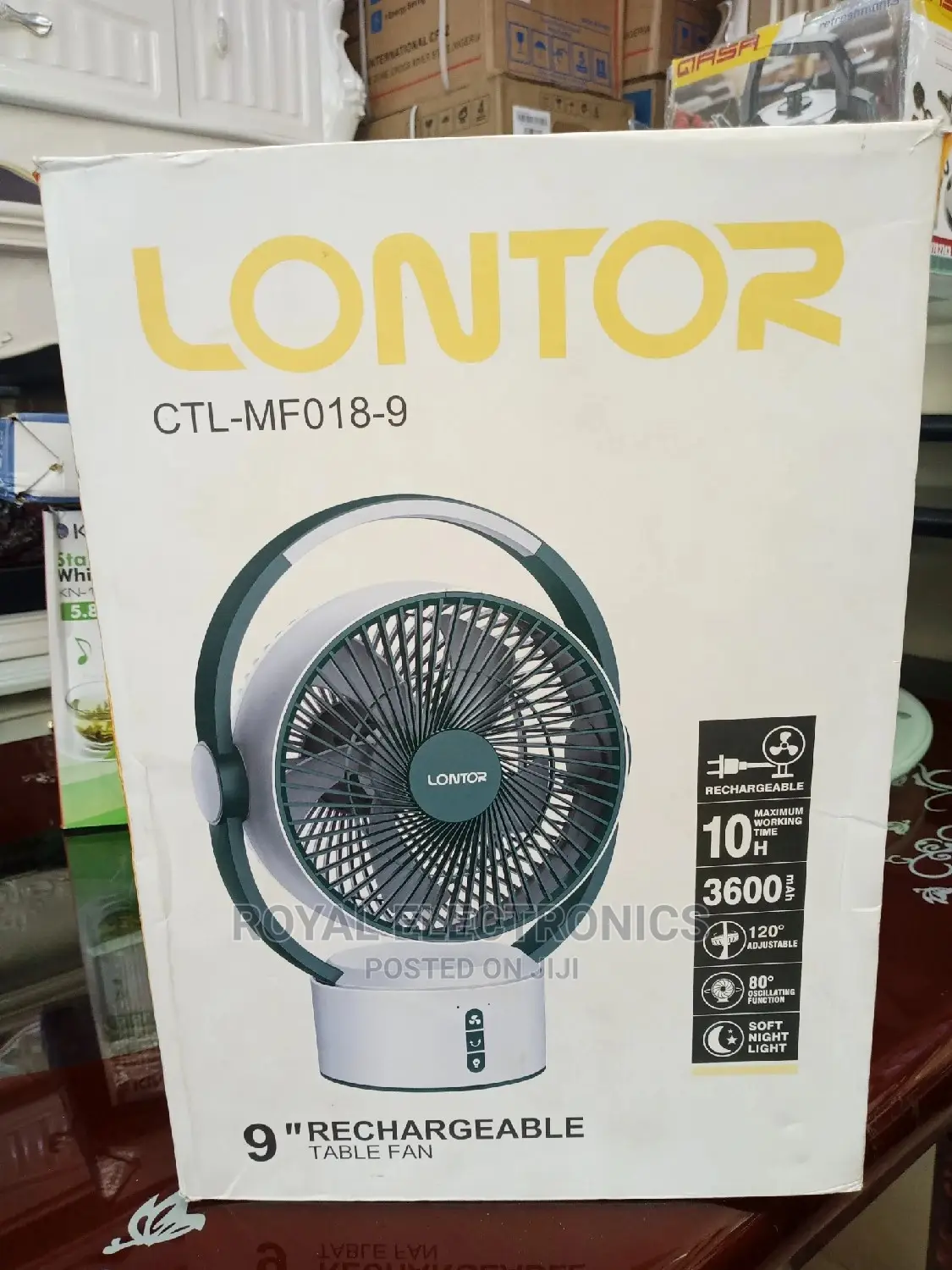 Top Class Lontor(Ctl-Mf018-9)9 Inches Rechargeable Table Fan