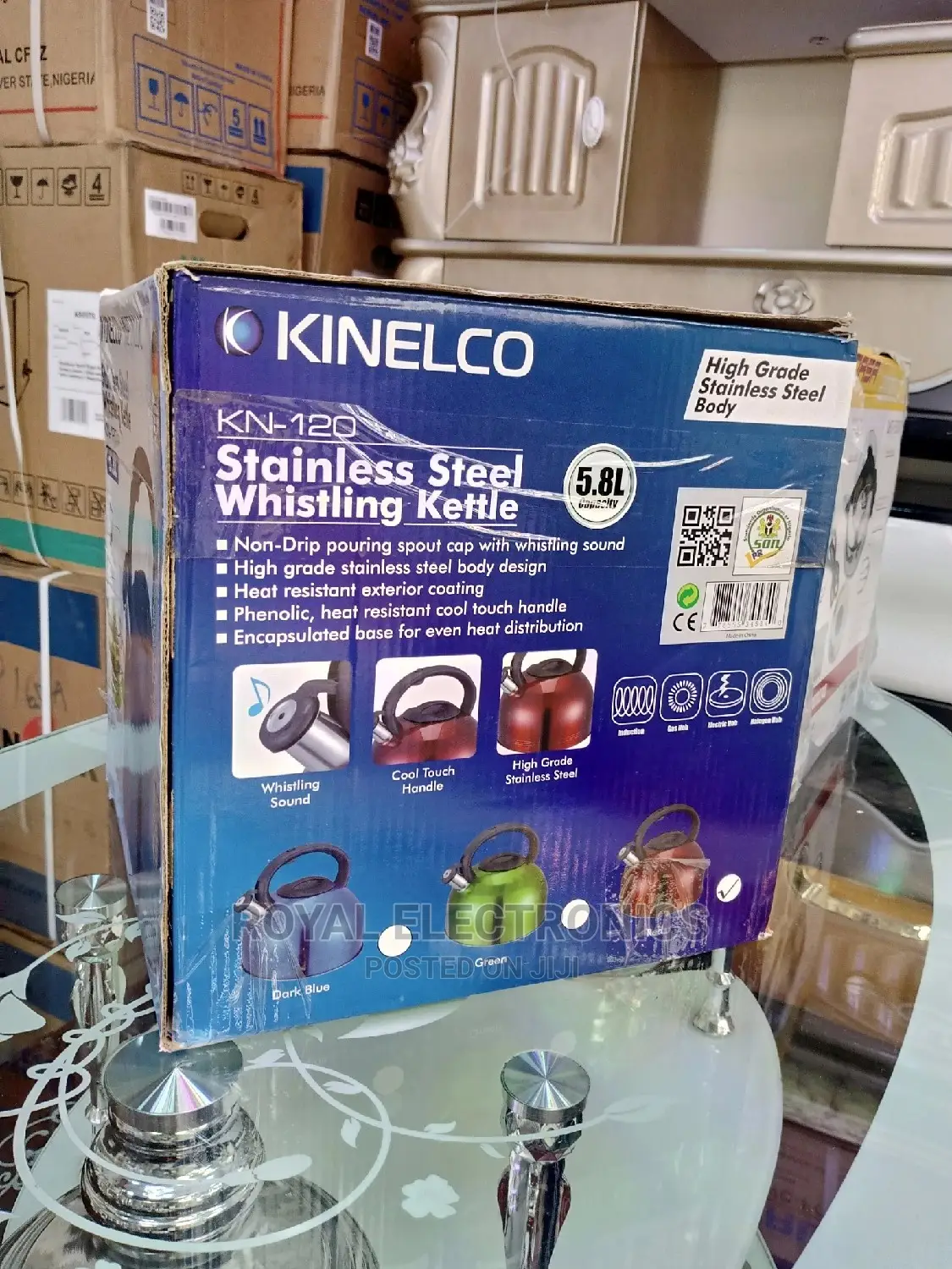 Brand New Kinelco Metallic Stainless Steel Whistling Kettle