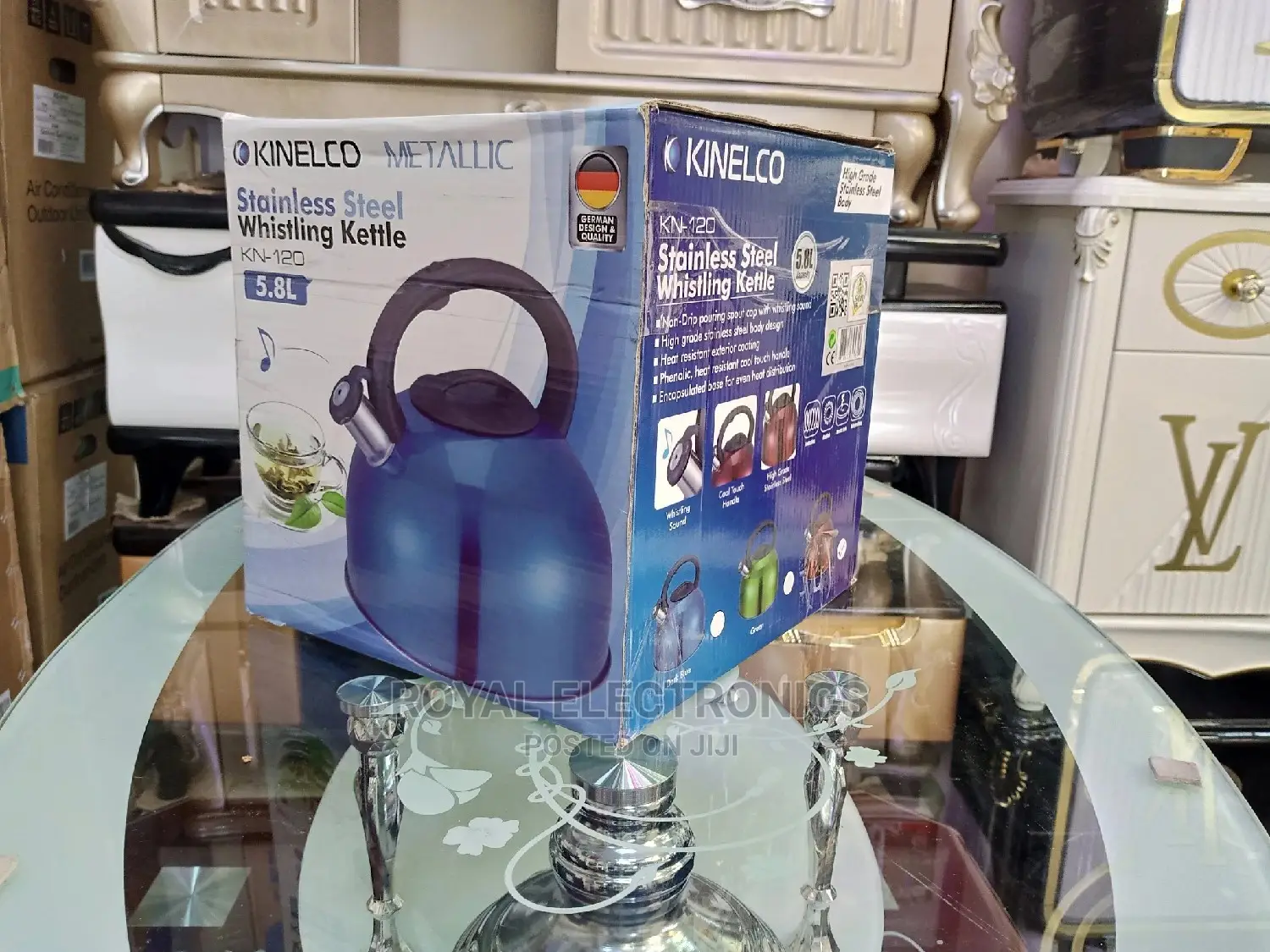 Brand New Kinelco Metallic Stainless Steel Whistling Kettle