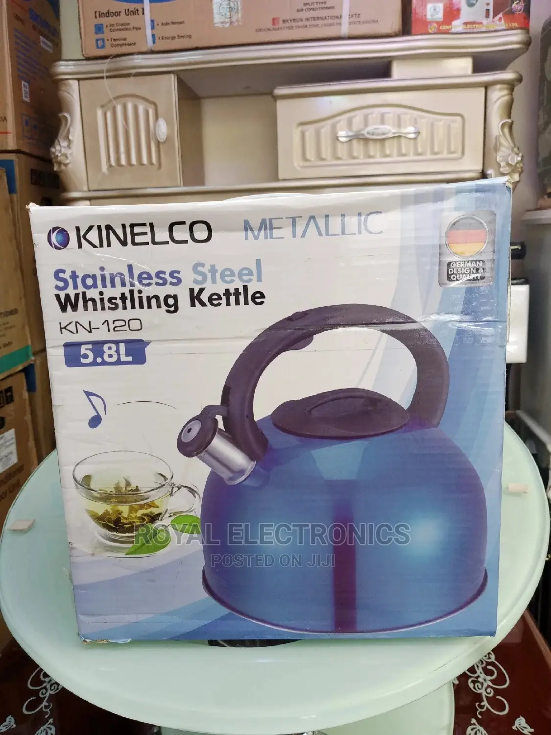 Latest Kinelco Metallic Stainless Steel Whistling Kettle