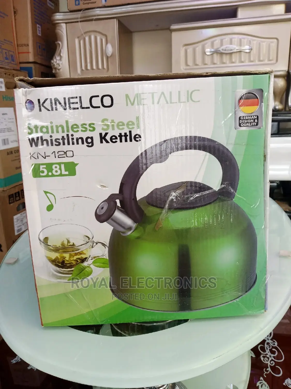 Latest Kinelco Metallic Stainless Steel Whistling Kettle