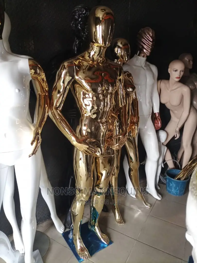 Full Male Gold Chrome Display Fashion Dummy