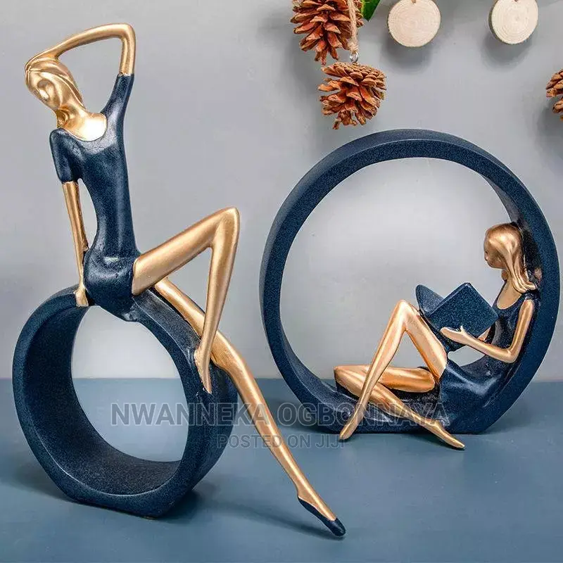 Circle Yoga Girl Reading Figurine