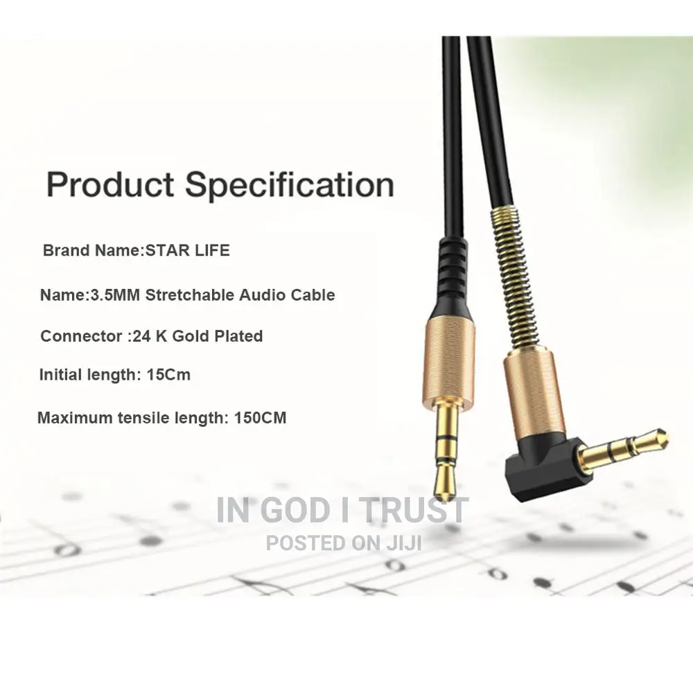 3.5mm Jack Audio Cable, Aux Cable Male To Male Speaker Line