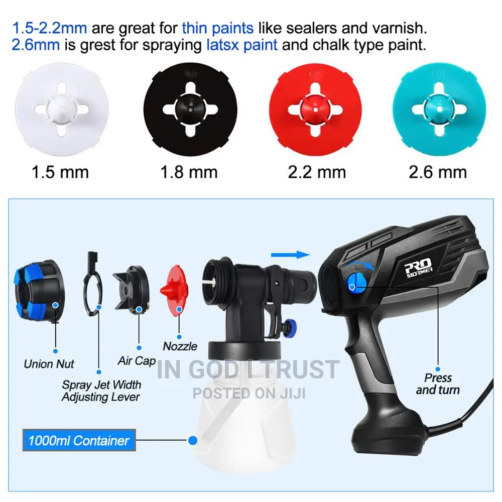 Spray Gun 600W HVLP High Power Home Electric Paint Sprayer