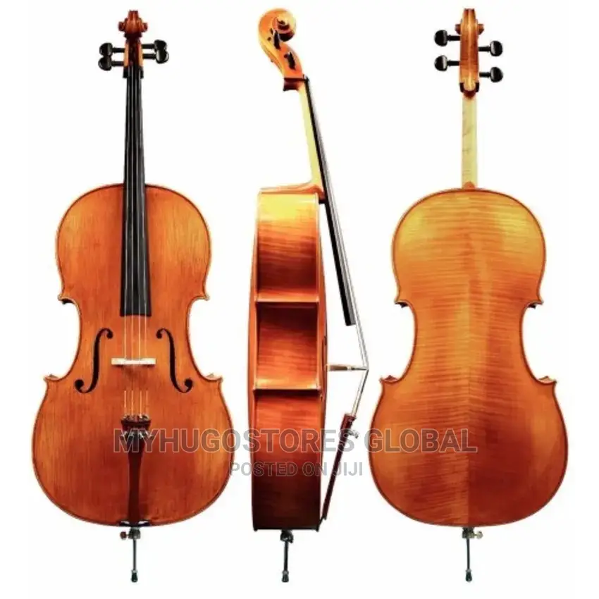4/4 Full Size Wooden Cello With Bow Rosin and Carrying Bag