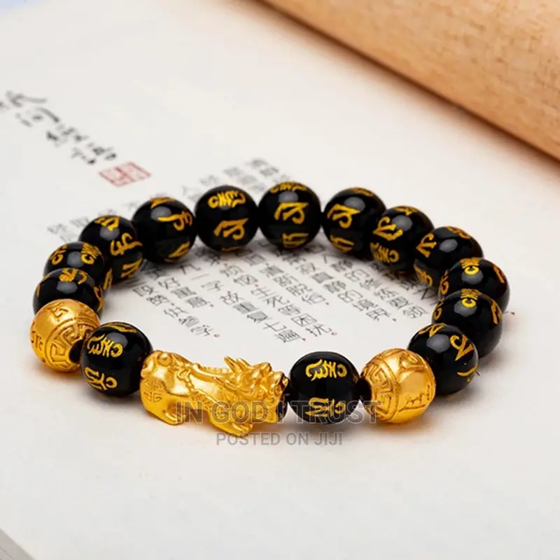 Pixiu Feng Shui Gift Obsidian Bracelet for Man and Women