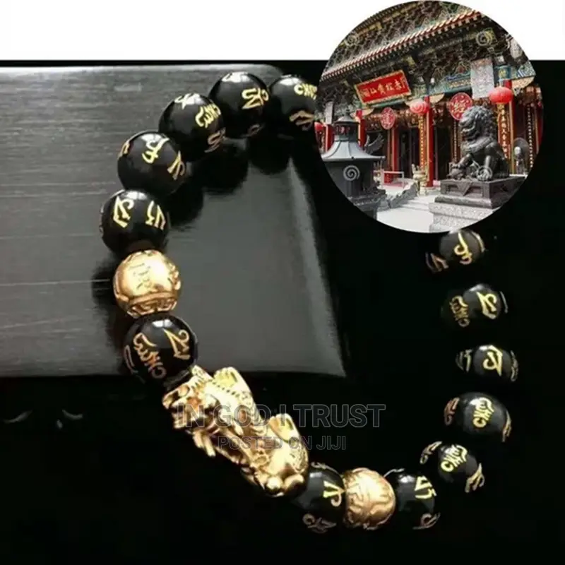 Pixiu Feng Shui Gift Obsidian Bracelet for Man and Women
