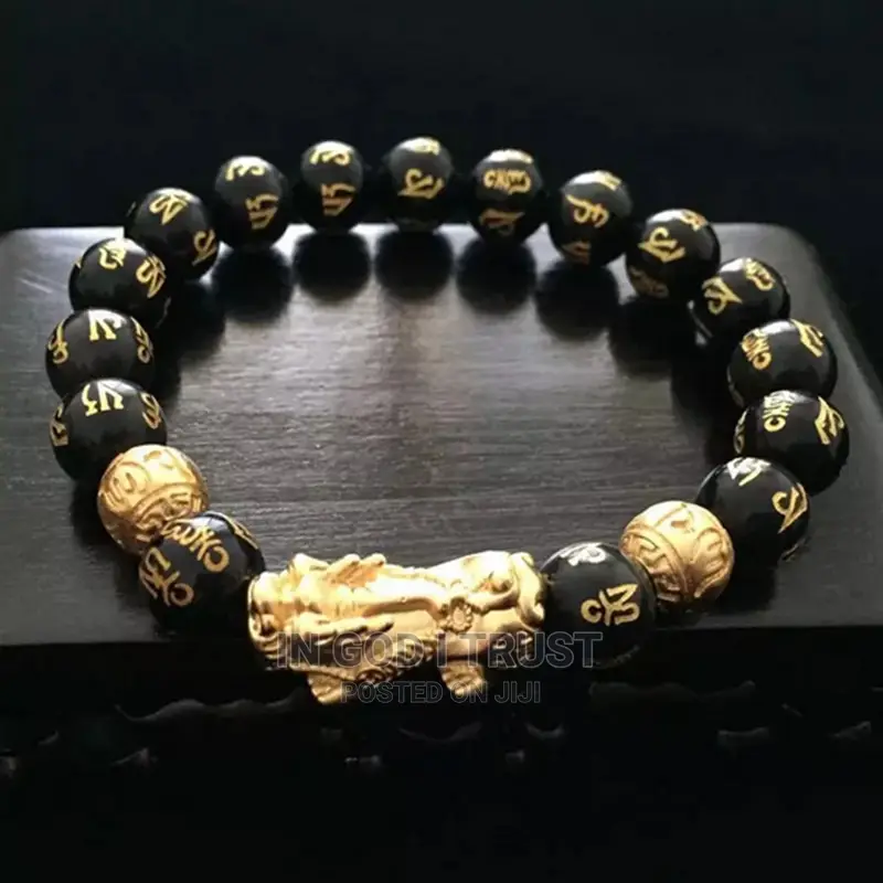 Pixiu Feng Shui Gift Obsidian Bracelet for Man and Women
