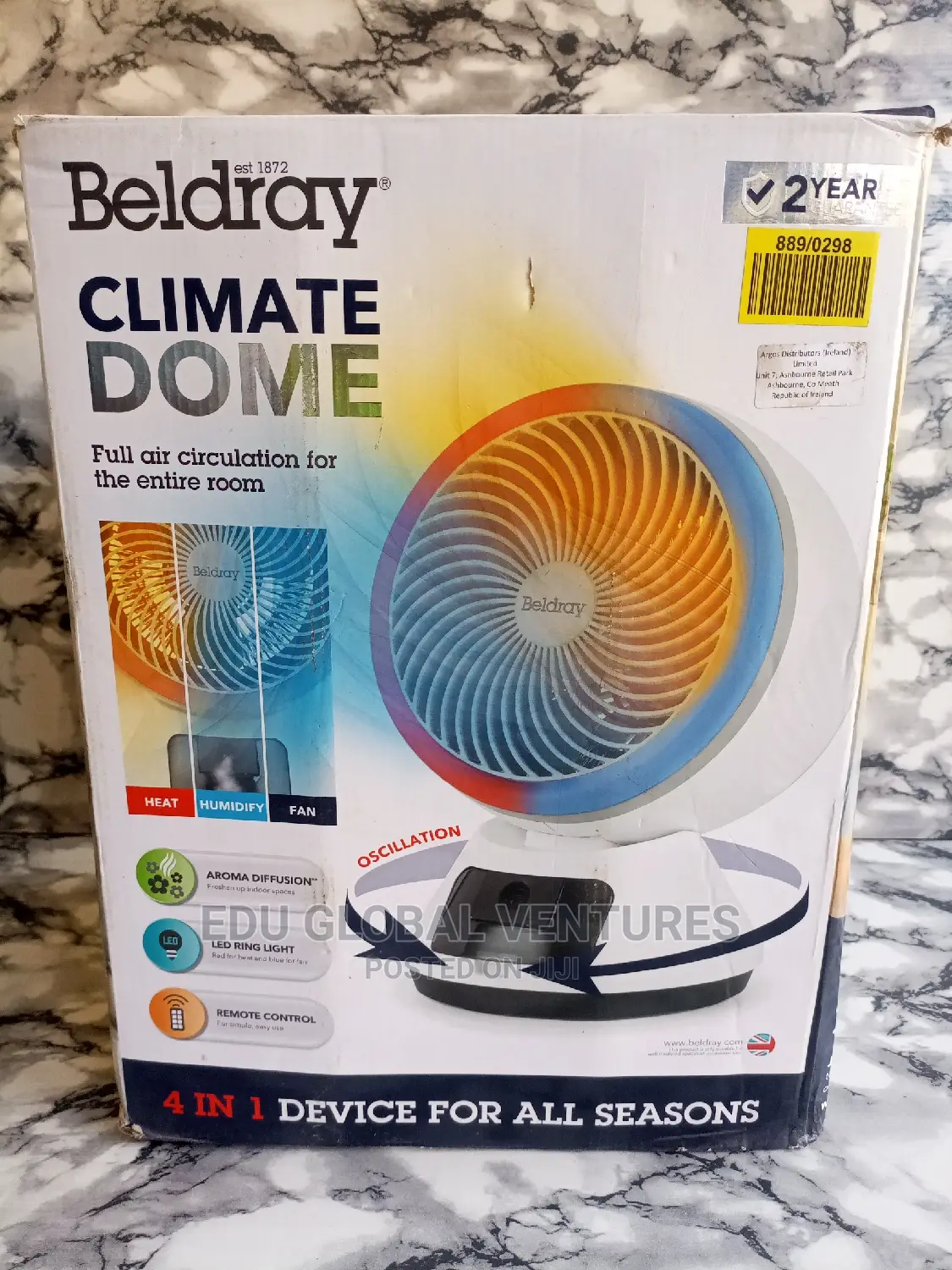 Beldray Climate Dome Heat and Cool Fan With Humidifier.