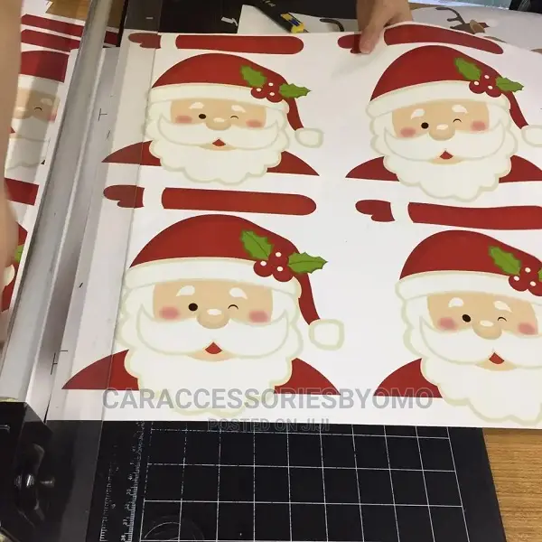 Christmas Waving Santa Claus Snowmen Tags Decals Car Window